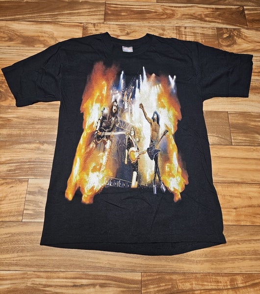 NEW Vintage Kiss Rock & Roll 2000 I Was There Concert All Sport Black Shirt Sz L