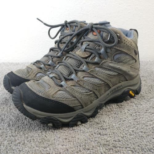 Merrell Moab 2 Mid Waterproof Trail Hiking Shoes Womens 7.5 Sneakers Brown Gray