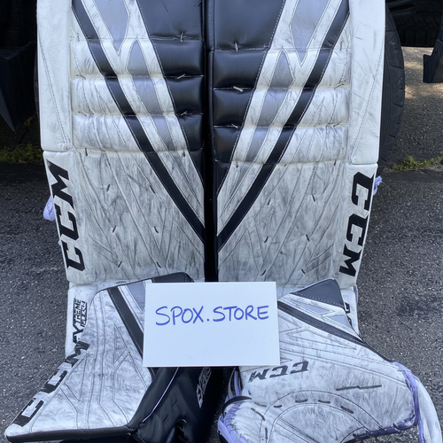 CCM Extreme Flex 4 Pro Stock Goalie Full Set – 33+2” |  Senior | White (READ DESCRIPTION)