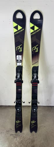 Unisex Fischer RC4 World Cup SL 125 cm Racing Skis With Bindings (Used)