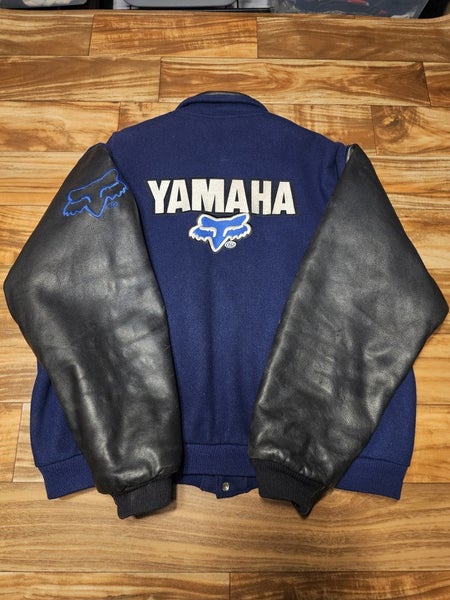 Vintage Fox Racing 1990s Yamaha Motorsports Dirtbiking Leather Wool Jacket XXL