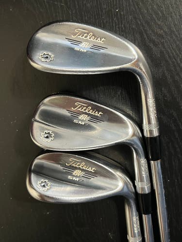 Titleist BV Vokey SM7 52*12 F 56*10 S 60*08 M Wedge Set Golf Pride CP2 Mid Grips