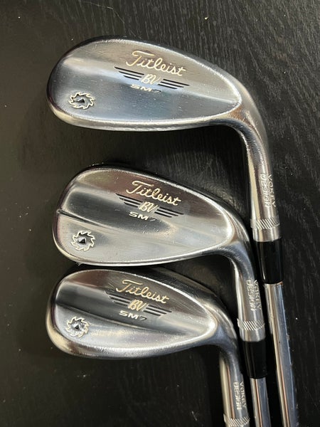Titleist BV Vokey SM7 52*12 F 56*10 S 60*08 M Wedge Set Golf Pride CP2 Mid Grips