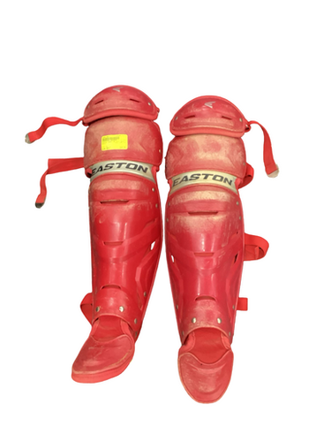 Used Easton GAME TIME Catchers Leg Guards Red Adult 11613-S000168011