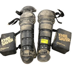 Used Rawlings DCW-B JR Catchers Leg Guards Black Junior 11613-S000167996