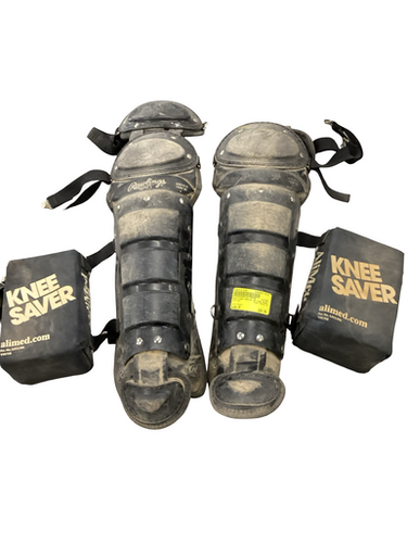 Used Rawlings DCW-B JR Catchers Leg Guards Black Junior 11613-S000167996