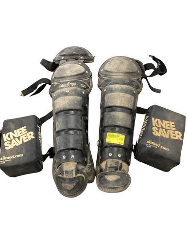 Used Rawlings DCW-B JR Catchers Leg Guards Black Junior 11613-S000167996