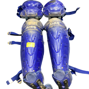 Used All-Star LG21WPRO Catchers Leg Guards Navy Blue Adult 11613-S000165704