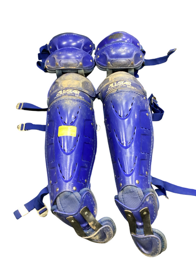 Used All-Star LG21WPRO Catchers Leg Guards Navy Blue Adult 11613-S000165704
