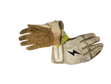 Used BRUCE BOLT BB/SB Batting Gloves White LG 11613-S000164054