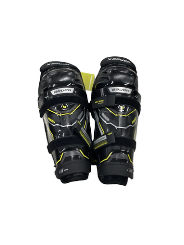 Used Bauer SUPREME Youth Shin Guards Black 9" 11613-S000172080