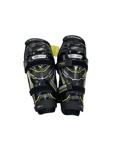 Used Bauer SUPREME Youth Shin Guards Black 9" 11613-S000172080