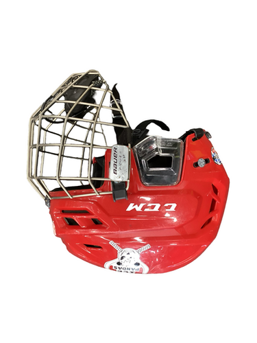 Used CCM TACKS 310 Helmet Cage Combo Red MD 11613-S000167503