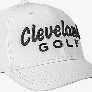 NEW Cleveland Golf Structured White Adjustable Golf Hat/Cap