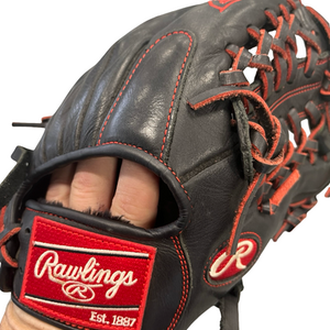 Used Rawlings R9 11 1/2IN BB/SB Glove RH Throw Black 11 1/2" 11682-S000123986