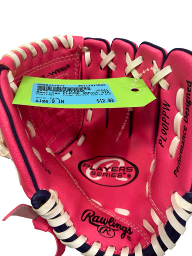 Used Rawlings PLAYER SERIES 9IN BB/SB Glove RH Throw Pink 9" 11682-S000123977