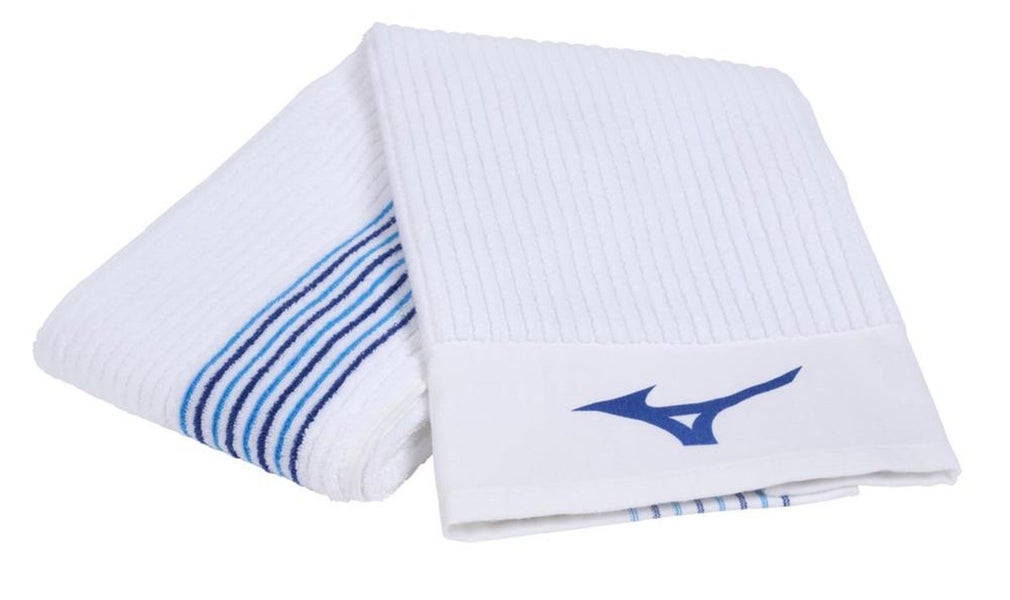 Mizuno Retro Stripe Caddy Golf Towel (White, 21.5"x 42") 2023 NEW