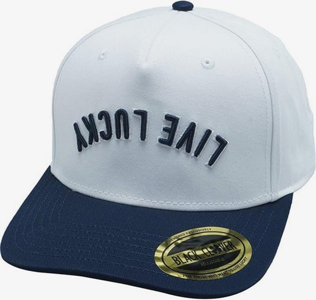 NEW Black Clover Live Lucky Upside Down Luck 2 White Snapback Golf Hat/Cap