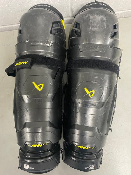 Senior Bauer Supreme Mach 15" Shin Pads Pro Stock (Used)