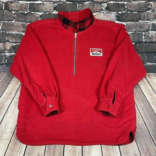 Vintage 90s Marlboro Unlimited Half Zip Reversible Fleece Pullover Mens XXL