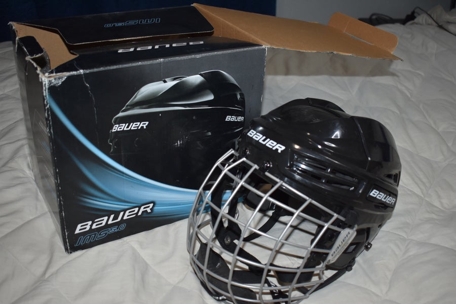 Bauer IMS 5.0 Hockey Helmet w/ FM2100 Cage, Black, Medium - Great Condition! - IOB
