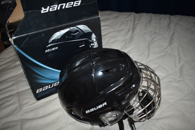 Bauer IMS 9.0 Hockey Helmet w/ FM-IMS9.0 Cage, Black, Medium - Great Condition! - IOB