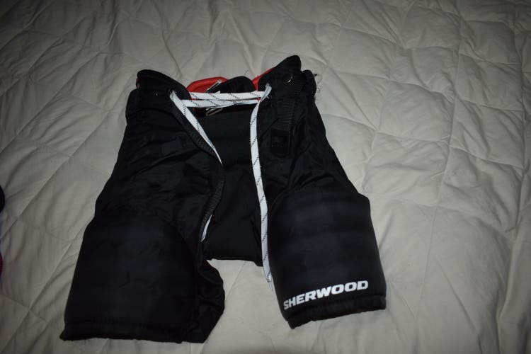 SherWood Code Hockey Pants, Black/Red, Youth Large