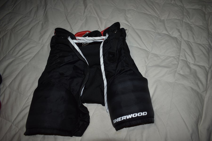 SherWood Code Hockey Pants, Black/Red, Youth Large