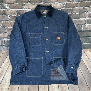 Vintage Big Ben Jacket Mens Size 46 Long Blanket Lined Denim Chore Barn Coat USA