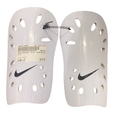Used Nike Soccer Shin Guards Adult White LG 11375-S000370083