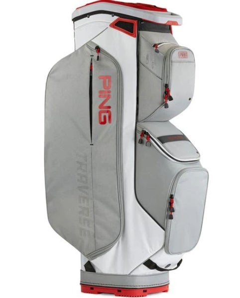 PING 2025 Traverse 244 Golf Cart Bag 14-Way Divider Color: Dark Grey/Red NEW!