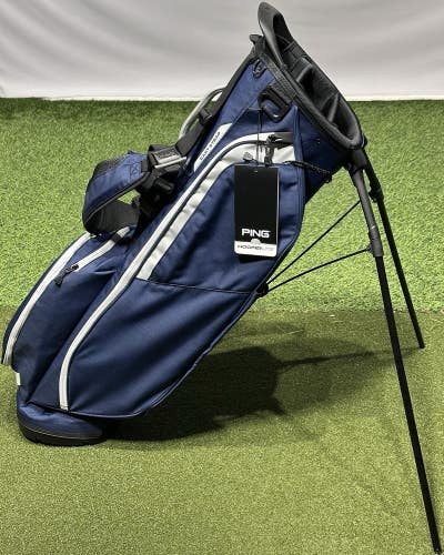 PING Hoofer Lite 4-Way Stand Carry Golf Bag Navy/Platinum - No Logo - NEW!