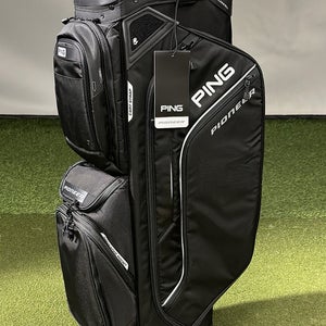 PING 2025 Pioneer 244 Cart Golf Bag 15-Way Divider Color: Black/White NEW!