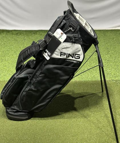 PING 2025 Hoofer 14 Stand Carry Golf Bag w/ Rain Hood Color: Black/White NEW!