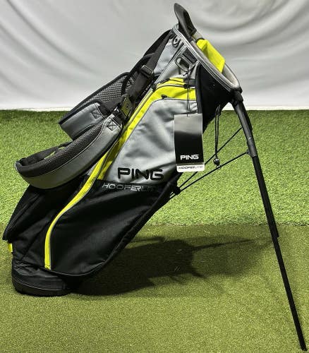 PING 2025 Hoofer Lite 4-Way Stand Carry Golf Bag Black/Iron/Neon Yellow NEW!