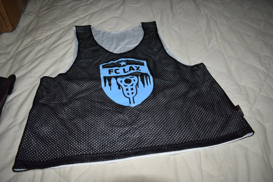 Reversible Lacrosse Jersey, Black/White, Adult L/XL