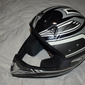 Vega Laredo PV Motocross Helmet, Black/White/Gray, XS