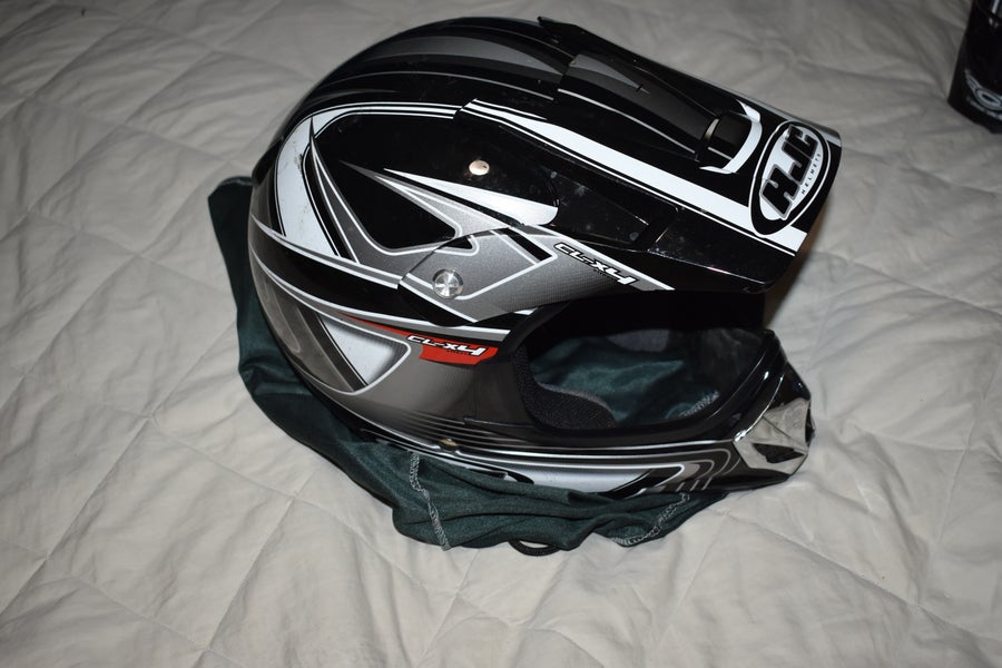 HJC CL-X4 Effect Motocross/ATV Helmet, Black/White/Gray, Adult XL