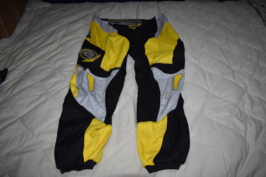 ANSWER Synchron Series Motocross Pants, Black/Yellow/Gray, Size 36