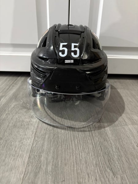 Black Small Bauer Re-Akt 155 Helmet Pro Stock Roadrunners #55 (Used)
