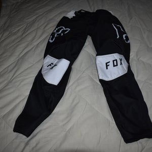 FOX 180 Motocross Race Pants, Black/White, Size 28Y - Top Condition!