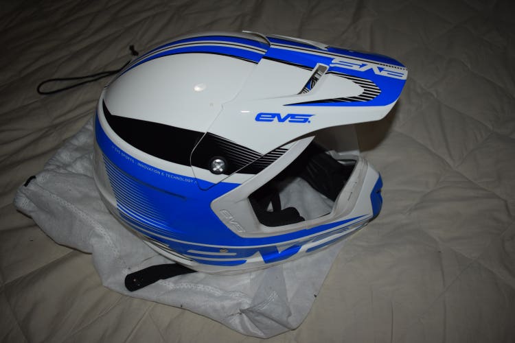 NEW - EVS Vortek T5 Motocross/ATV Helmet, Blue/White/Black, Adult XL