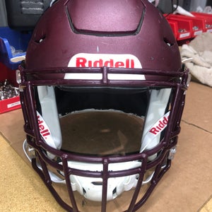USED RIDDELL FLEX ADULT HELMET - LARGE - FLAT METALLIC MAROON