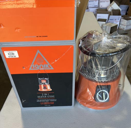 IGNIK ' 2-IN-1 HEATER STOVE ' + 2FT ADAPTER HOSE ' ORANGE ' 4,000-10,000 BTU