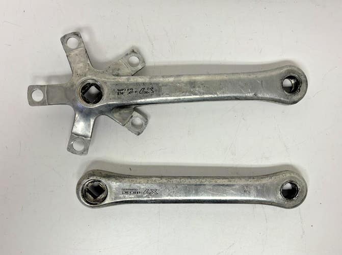 Vintage Shimano Deore LX FC-M563 170mm Silver Aluminum Mountain Bike Crank Arms
