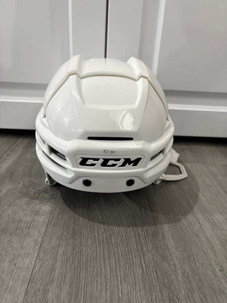 Medium White CCM Tacks 910 Helmet Pro Stock (Used)