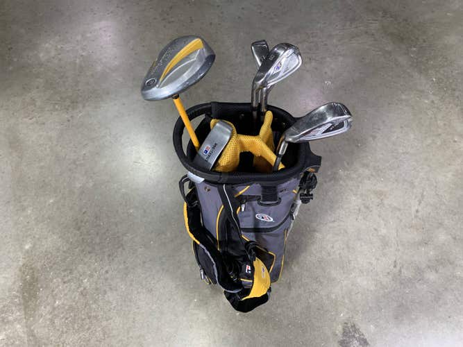 US Kids WT-10U Club Set 3W 6 8 PW Putter Ultralight 63" Yellow Junior LH + Bag