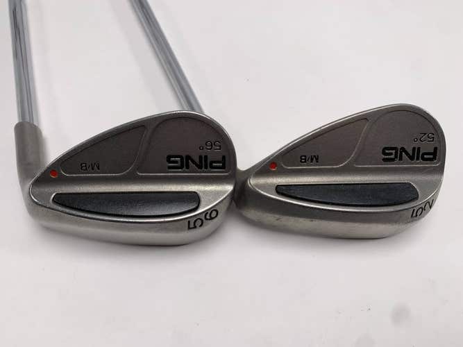 Ping MB Wedge Set 52* 56* Orange Dot 2* Flat Cushin Wedge Steel Mens RH