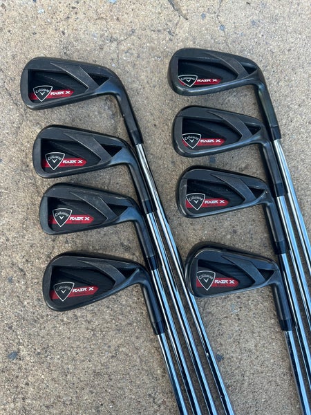Men's Callaway Razr X Black Iron Set Right Handed Uniflex Steel Shaft (Used)
