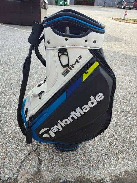 Taylormade Sim2 Tour Staff Golf Bag 6 Divider Blue/White/Black w Nylon Raincover